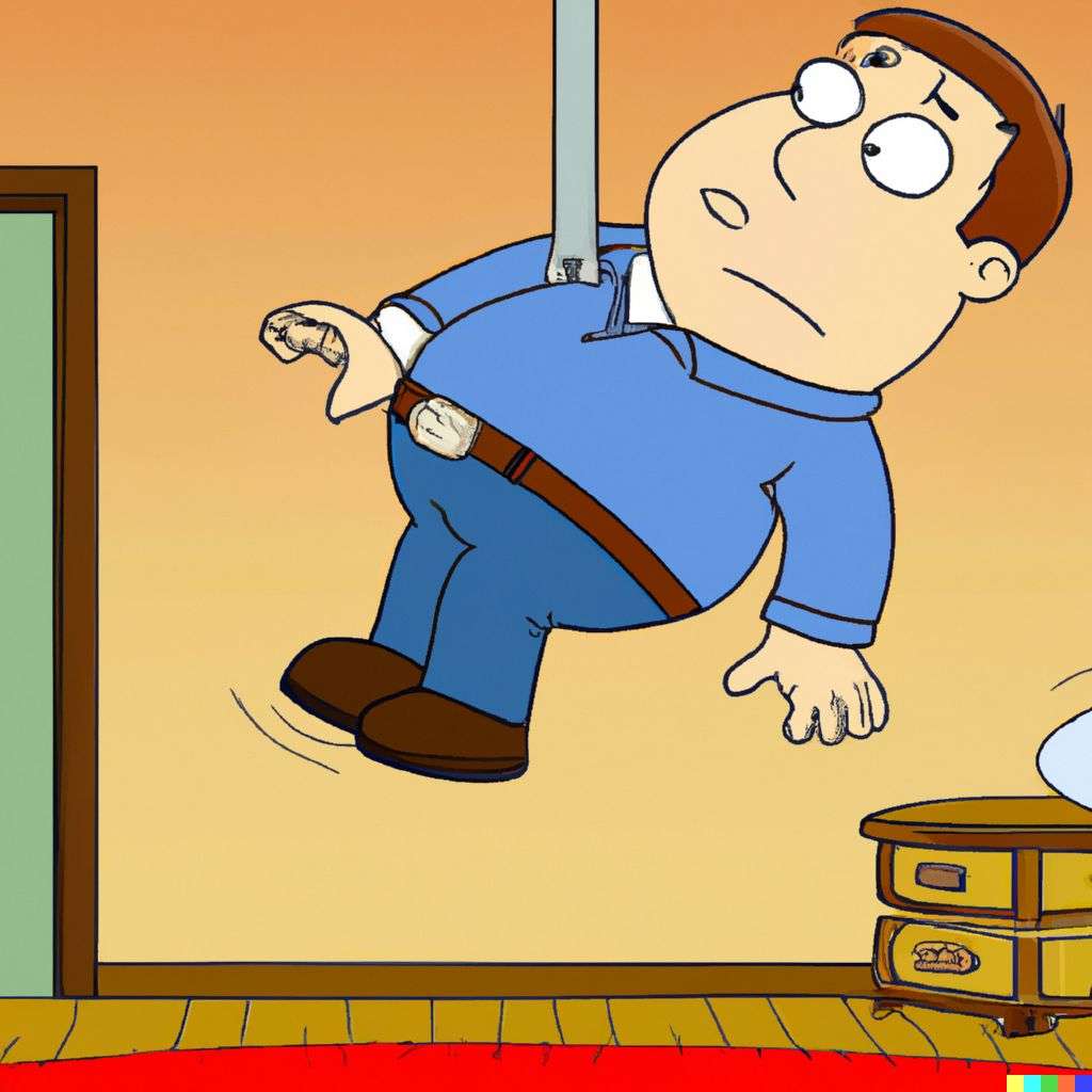 the discovery of gravity, screenshot from Family Guy